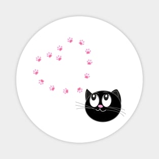 Cute black cat with hearts Magnet